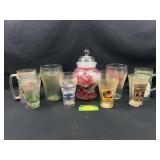 Coca Cola glasses and candy dish