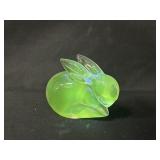 Uranium Glass Purple Bunny Paper Weight