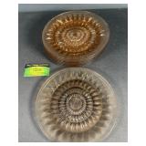 Pink Depression glass plates