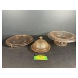Pink depression glass pieces