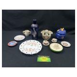 Ceramic Decorative Plates, Toothpick Holders, and