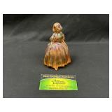 Southern Belle Amber Glass Carnival Glaze Statue