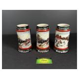 3 Budweiser Holiday Steins