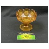Amber glass Pedestal Bowl