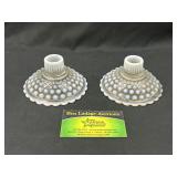 Opalescent Hobnail Candle Holders