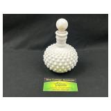 Milk Glass Hobnail Perfume Bottle with Stopper