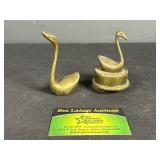 Brass Swan/Duck figure and music box