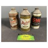 Reisch, Falstaff, And Stag Cone Top Beer cans