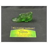 Small Green Cut Glass Shoe