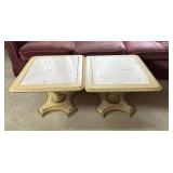 2 T.W.C Marble Top End Table