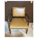 Mid-Century Modern Wooden Chair with Vinyl