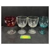 4 Glass goblets