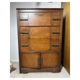 Art Deco Waterfall Style Tall Chest Dresser