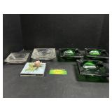 Glass ashtrays with matches boxes