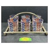 Set of 6 matching cups and carrier