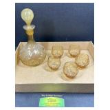 Amber Decanter and matching glasses