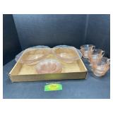 Pink Depression glass set