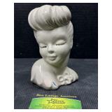 Vintage Lady Head vase bust planter