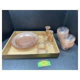 Pink depression glass