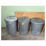3 Aluminum Trash Cans