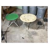 Griswold Stepstool & 2 Small Tables