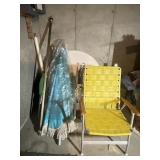 Metal table, outdoor lounge chairs and more