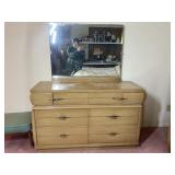Mid-Century Mahogany Dresser w/ Mirror - (1957?)