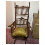 Antique Spindle-Back Glider Rocking Chair