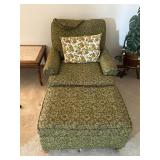 Fabric Chair and foot stool