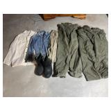 Jean jacket size 38, pants size 40 and medium,