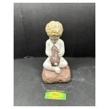 Small Boy & Bunny Concrete Statue