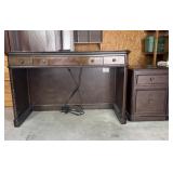 Wooden Computer Desk and File Cabinet
