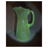 Uranium blue glass pitcher