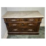 Victorian Marble-Top 3-Drawer Dresser