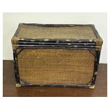 Woven Storage Chest With Bamboo Accents