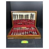 Holmes & Edwards Inlaid Plated Silverware Chest