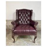 Leather Queen Ann Style Office Chair