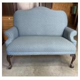 Blue Upholstered Loveseat