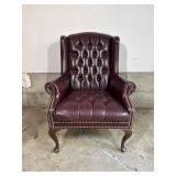 Leather Queen Ann Style Office Chair