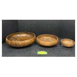 3 Wooden Bowls