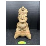 Terracotta Seated Figure with Patterns