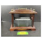 Vintage Wooden Glass Music Box Display Case