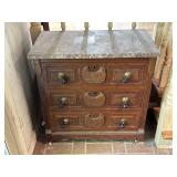Wooden Chest With Marble Top