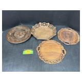Carved Wooden Honduras Trays & Bowl