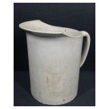 White Ceramic Pitcher, 10-Inch Tall