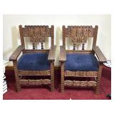 Hand-Carved Honduras Wooden Chairs