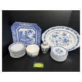 Blue and White Floral Dishware