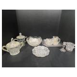 Clear glass bowls, platter, and more