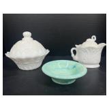 Milk glass candy dishes and more