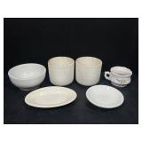 White glass cups and more